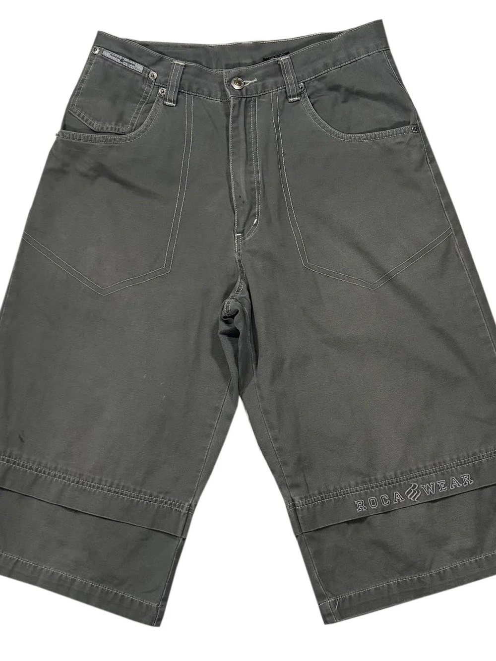 Vintage Rocawear Olive Khaki Shorts (Size M,Fit Long)